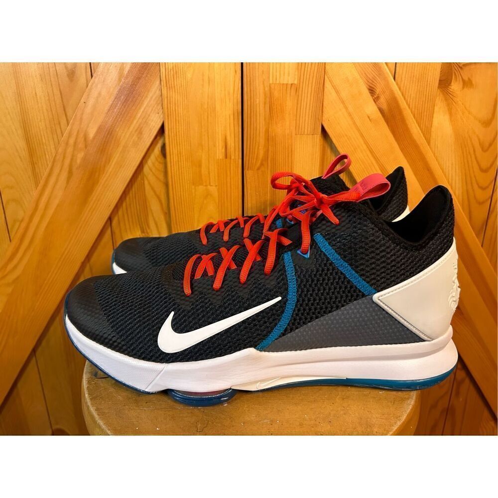 Nike Lebron Witness l V Black White Chile Red Glass Blue Sneaker Shoes Men US 17